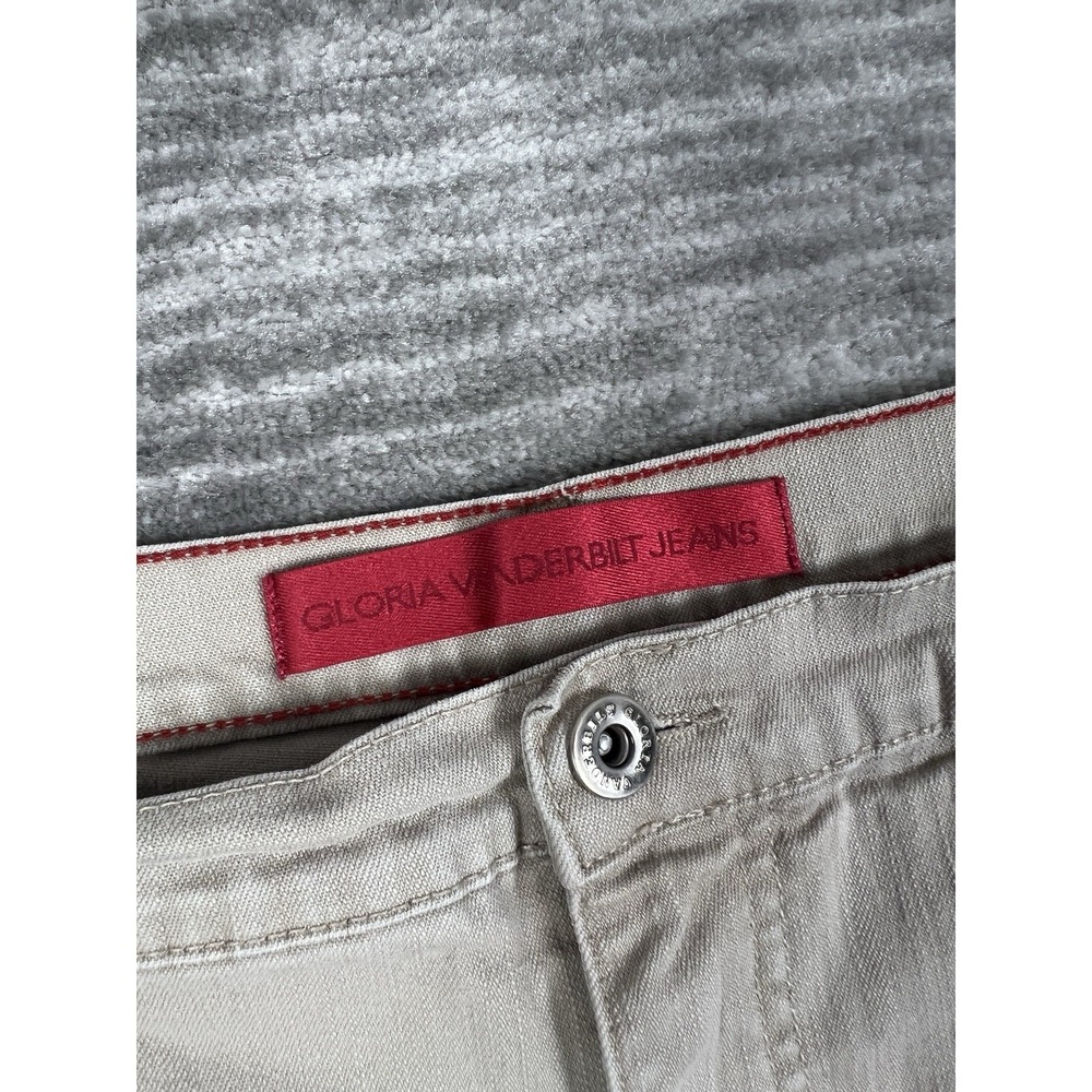 Gloria Vanderbilt Jeans Womens 16 Beige Straight Leg Denim Cotton Blend - Picture 12 of 15